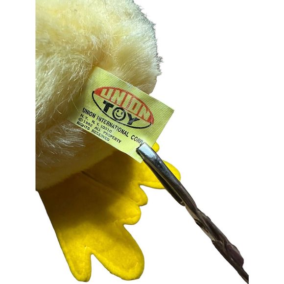 Vintage Union Toy 1982 Yellow Duck Plush Stuffed Animal Felt Feet Rare HTF - Picture 12 of 16